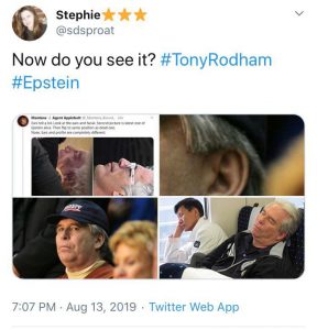 Was Epstein’s body Hillary’s dead brother? MCC did not issue orange prison jumpsuits!!!!! (what the body was photographed wearing, as reported by Tracy Beanz) An absolute bombshell! - conspiracy