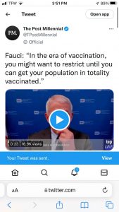 Fauci: You have no rights if you aren’t vaccinated. : conspiracy